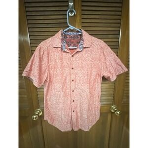 Robert Graham Bayview Shirt Size M Short Sleeve Button‎ Down  Abstract Coastal